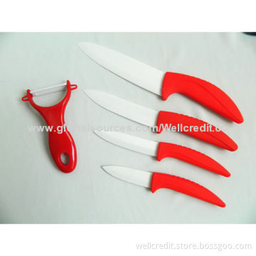 Elegant ceramic knife with high quality in acrylic holder
